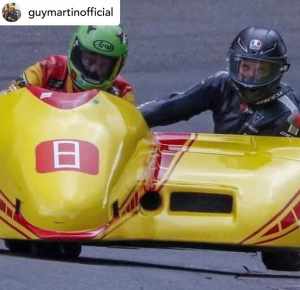 Guy tries out a motorcycle sidecar